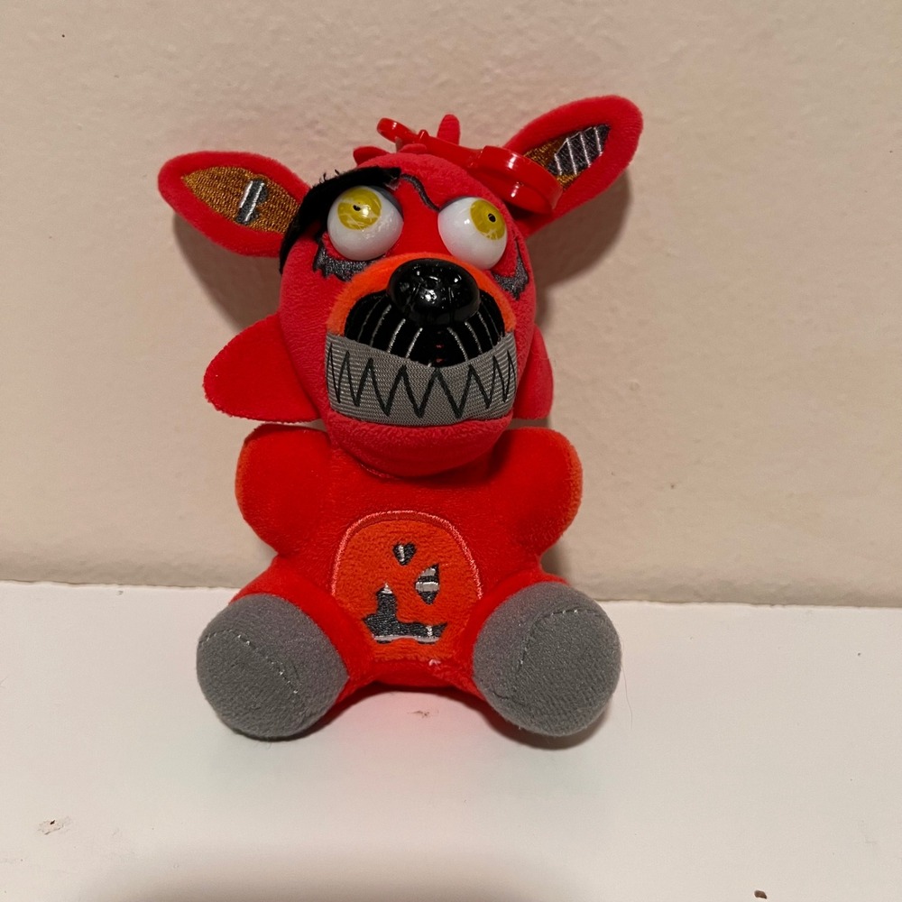 Funko 5" Nightmare Foxy Plush Hanger FNAF Red Excellent Clip On Toy